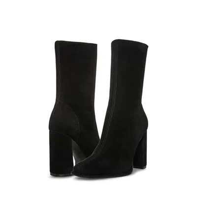 Steve Madden Lockwood Boots Women's Black Faux Suede Mid-calf Lion298 In Multi