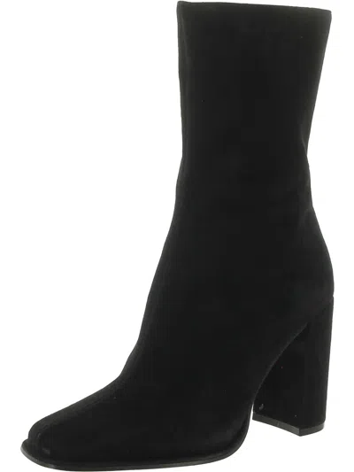 Steve Madden Lockwood Womens Faux Suede Square Toe Mid-calf Boots In Black
