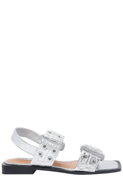 Steve Madden Saria Buckle-detail Sandals In Silver