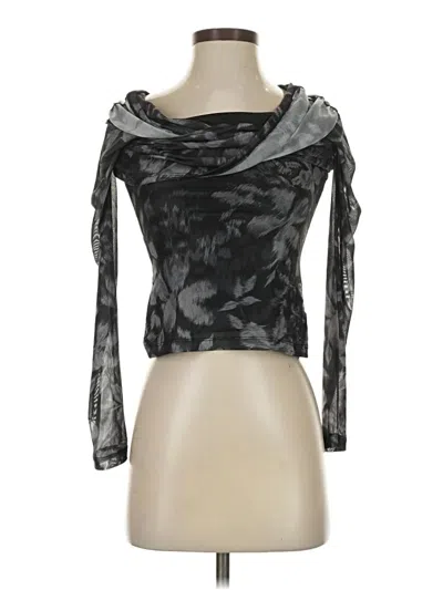 Pre-owned Steve Madden Long Sleeve Blouse In Black