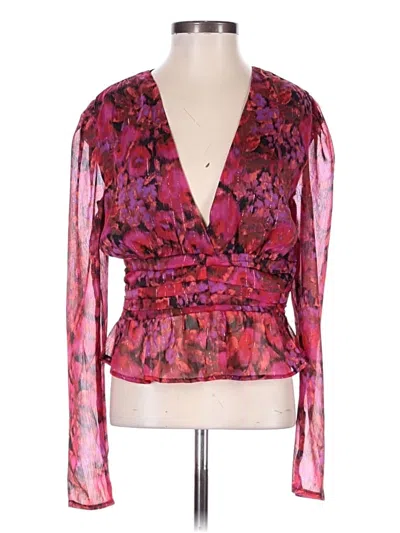 Pre-owned Steve Madden Long Sleeve Blouse In Purple
