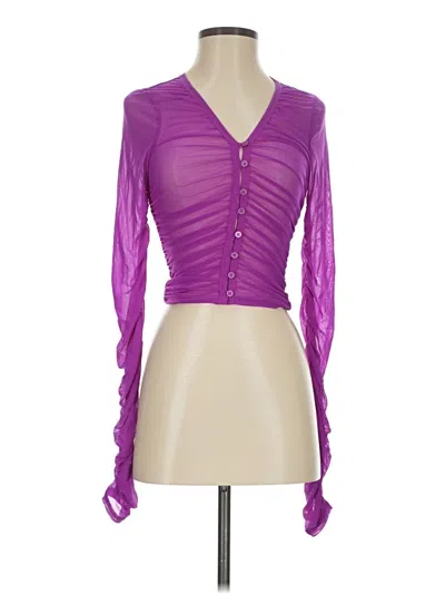 Pre-owned Steve Madden Long Sleeve Blouse In Purple