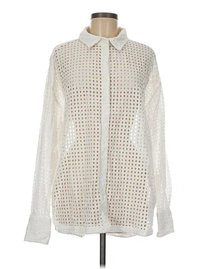 Pre-owned Steve Madden Long Sleeve Blouse In White