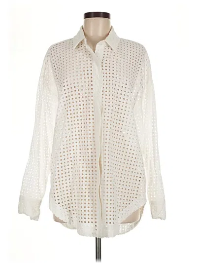 Pre-owned Steve Madden Long Sleeve Blouse In White