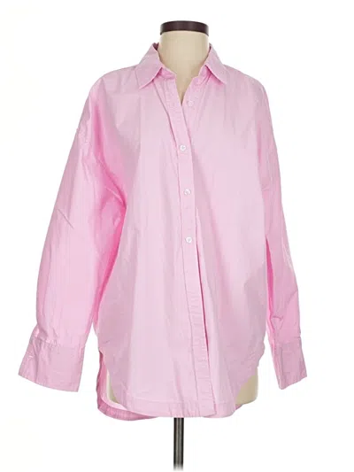 Pre-owned Steve Madden Long Sleeve Button Down Shirt In Pink
