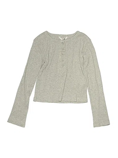 Pre-owned Steve Madden Kids' Long Sleeve Henley Shirt In Gray