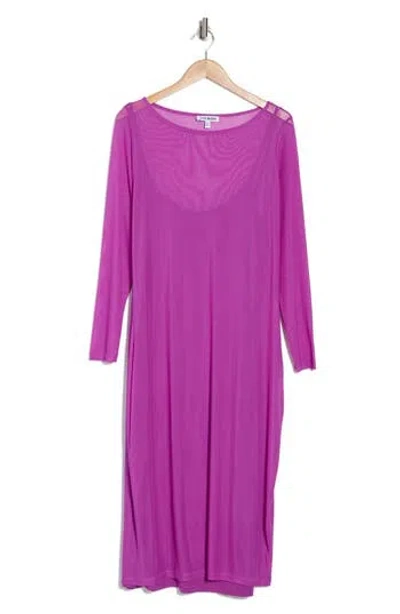 Steve Madden Long Sleeve Mesh Dress In Pink