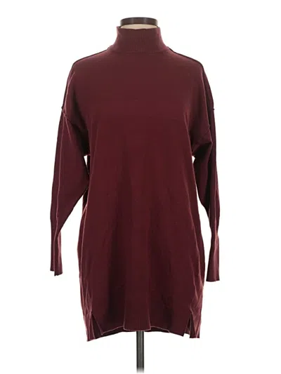 Pre-owned Steve Madden Long Sleeve Turtleneck In Burgundy