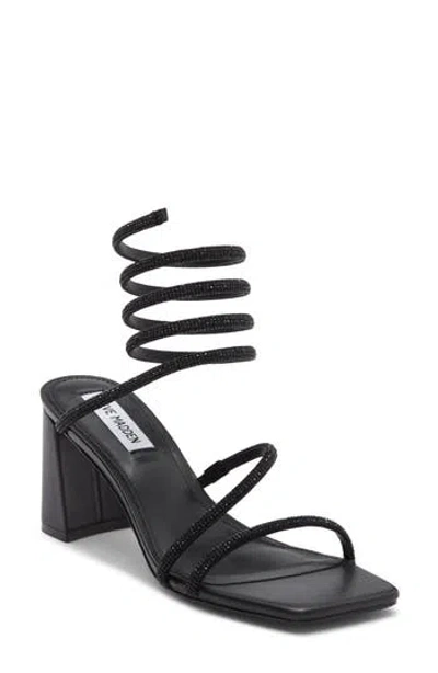 Steve Madden Lopez Crystal Strappy Sandal In Black