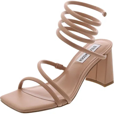 Steve Madden Lopez Womens Rhinestone Synthetic Ankle Strap In Brown