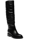Steve Madden Loral Womens Leather Lug Knee-high Boots In Black