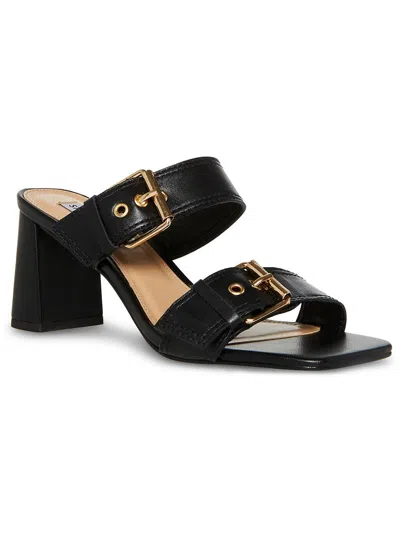 Steve Madden Loreli Womens Leather Square Toe Block Heel In Black