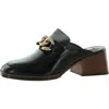 Steve Madden Lorie Womens Patent Loafer Block Heels In Black