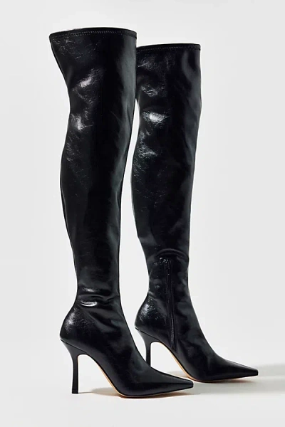 Steve Madden Lorinda Faux Leather Over-the-knee Boot In Black, Women's At Urban Outfitters