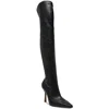 Steve Madden Lorinda Womens Zipper Faux Leather Knee-high Boots In Black