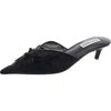 Steve Madden Lorna Womens Embellished Mesh Kitten Heels In Black