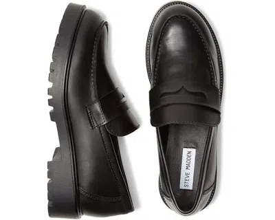 Steve Madden Lotto Lott05s1 Penny Loafer Women 8.5 Black Comfort Slip On Zpo2249