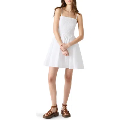 Steve Madden Lotty Smocked Fit & Flare Minidress In White