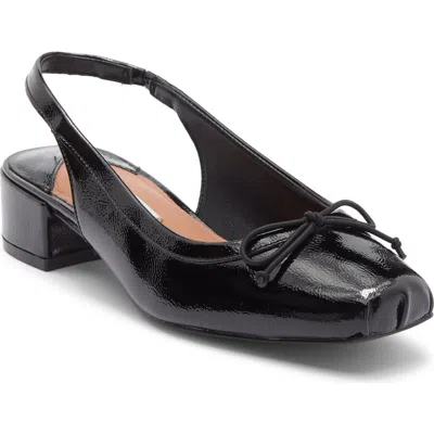 Steve Madden Loved Square Toe Patent Leather Slingback Pump In Black