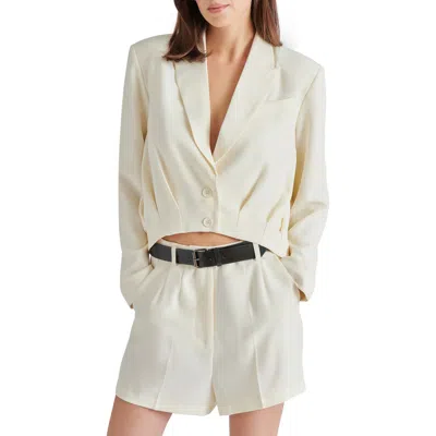 Steve Madden Lowena Crop Blazer In Marshmallow