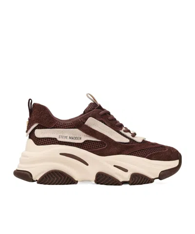 Steve Madden Lowtop Chunky Platform Sneaker In Brown