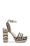 Steve Madden Women's Luccie Platform Raffia Dress Sandals In Black Multi