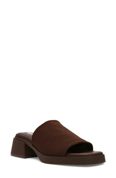Steve Madden Lucee Platform Slide Sandal In Brown