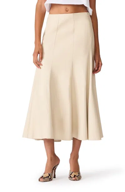 Steve Madden Luciara Faux Leather Midi Skirt In Neutral