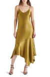 Steve Madden Women's Lucille Satin Slip Dress In Green Moss