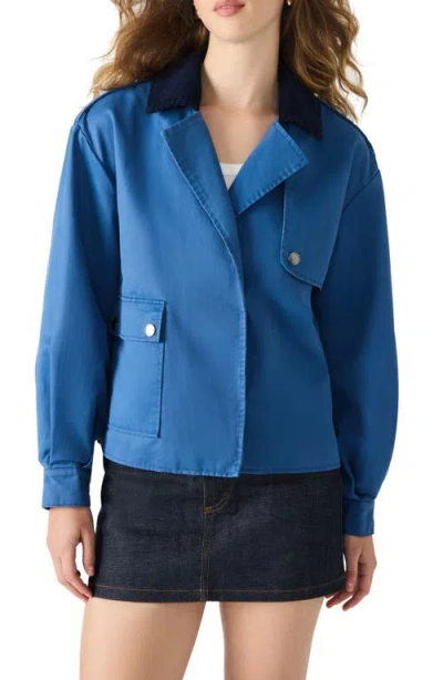 Steve Madden Luisa Trench Jacket In Blue
