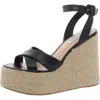 Steve Madden Lulah Womens Leather Espadrille Ankle Strap In Black
