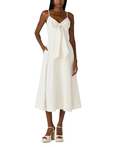 Steve Madden Luna Bow Front Sleeveless Midi Dress In White