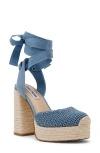 Steve Madden Luvely Ankle Wrap Espadrille Sandal In Blue