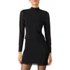 Steve Madden Luxe Melvina Stud Mock Neck Knit Top In Black