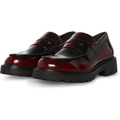 Steve Madden Lyris Loafers Women's Burgundy Lug Sole Moc Toe Shoes Htat416