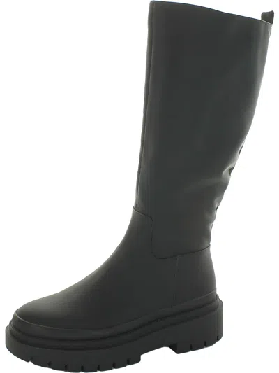 Steve Madden Macall Womens Lugged Sole Manmade Knee-high Boots In Black