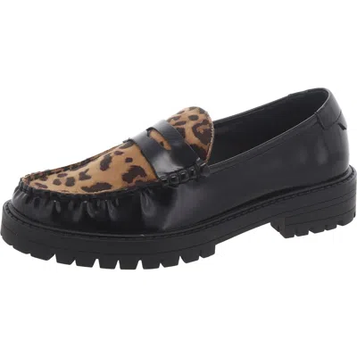 Steve Madden Madelynn Womens Faux Leather Block Heel Loafers In Brown
