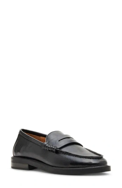 Steve Madden Madison Penny Loafer In Black Leather