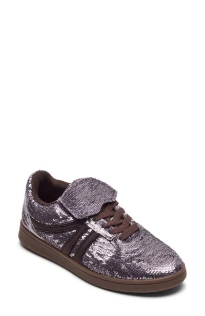 Steve Madden Madrid Sequin Sneaker In Pewter Sequin