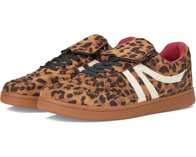 Steve Madden Madrid Sneakers Womens 9 Brown Leopard Lace Up Casual Shoes Zogg190