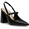 Steve Madden Maegan Pointed Toe Slingback Pump In Black Leather