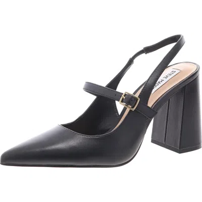 Steve Madden Maegan Womens Buckle Slingback Heels In Black