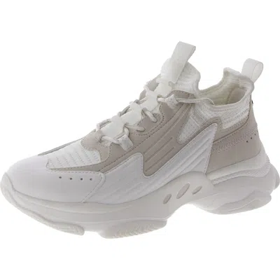 Steve Madden Maeve Womens Mixed Media Lace-up Casual And Fashion Sneakers In White
