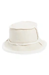 Steve Madden Mai Faux Fur Trim Bucket Hat In Off White