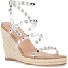 Steve Madden Maici Womens Faux Leather Ankle Strap Heels In Multi