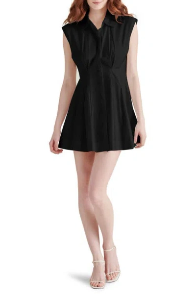 Steve Madden Maisha Poplin Mini Shirtdress In Black