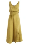 Steve Madden Makena Cotton Gauze Maxi Dress In Green Moss