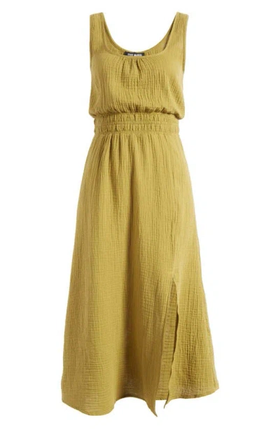 Steve Madden Makena Cotton Gauze Maxi Dress In Green Moss