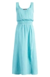 Steve Madden Makena Cotton Gauze Maxi Dress In Monaco Blue