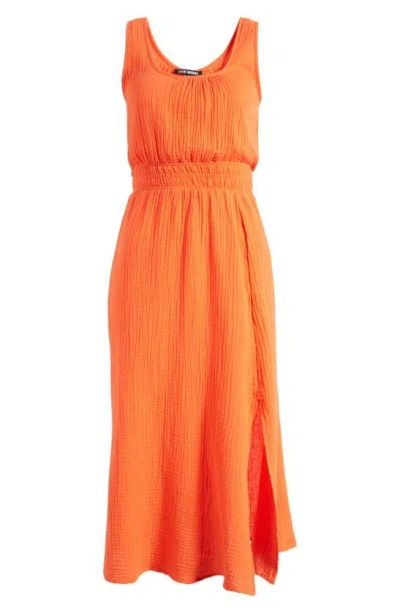 Steve Madden Makena Cotton Gauze Maxi Dress In Tangerine